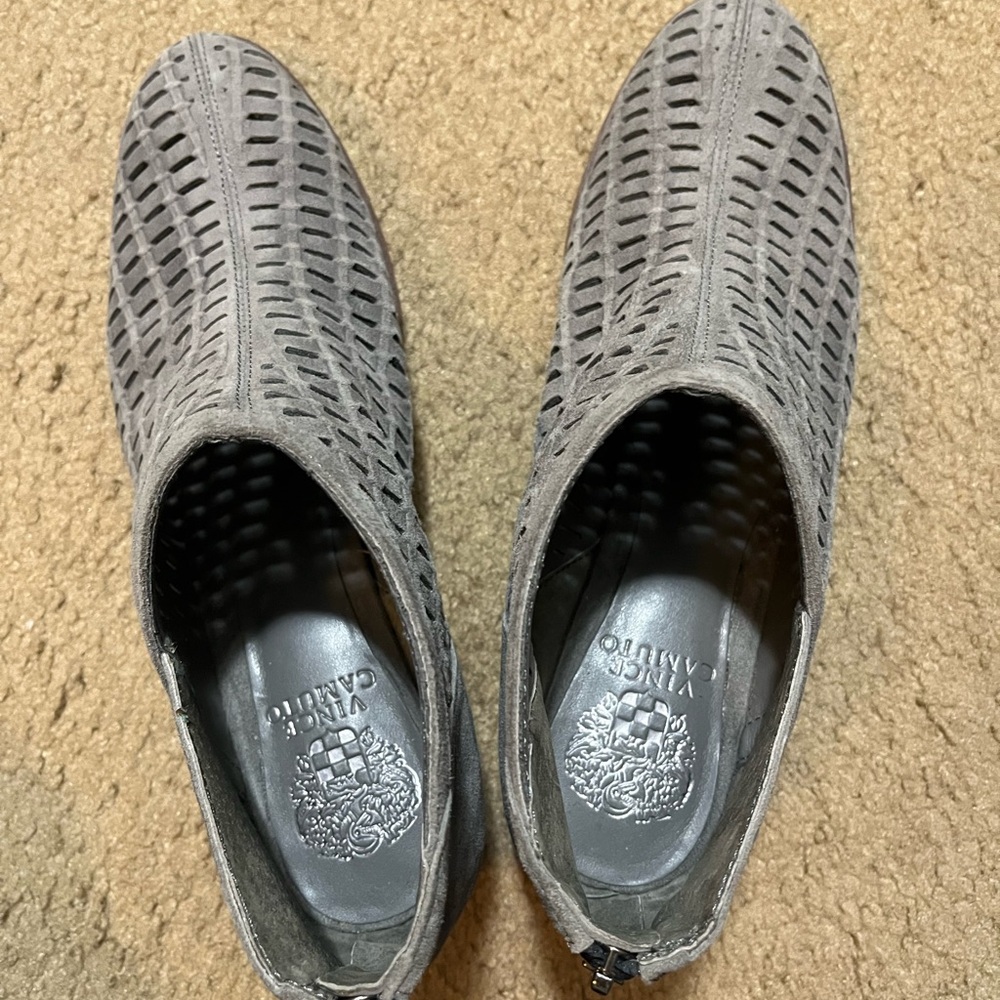 Gray Vince Camuto Suede Ankle Booties